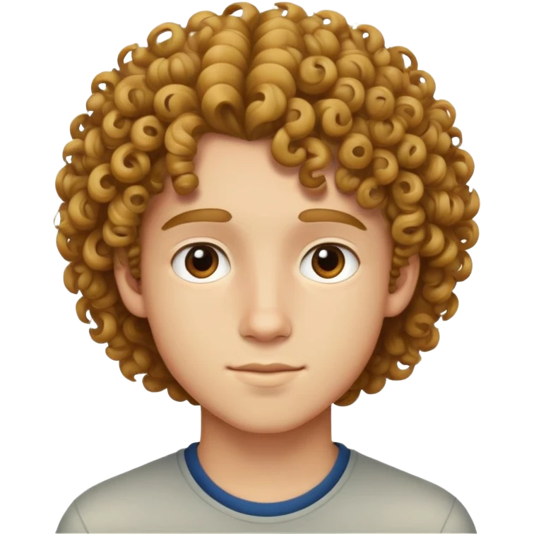 Teen with curly hair handsome  emoji