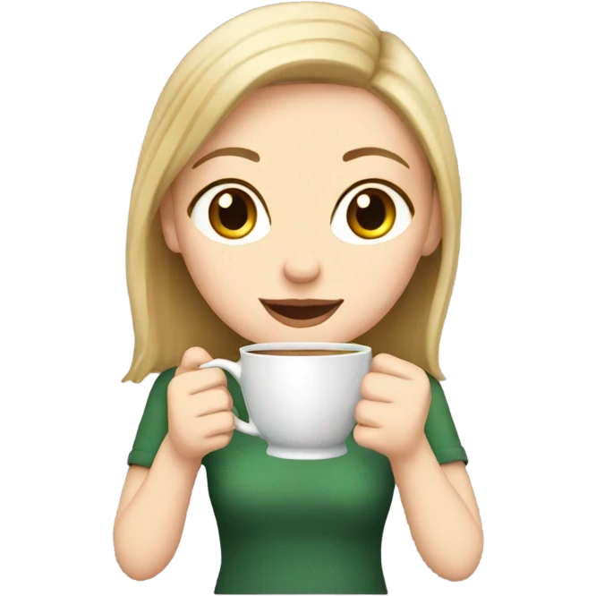 white girl drinking tea emoji