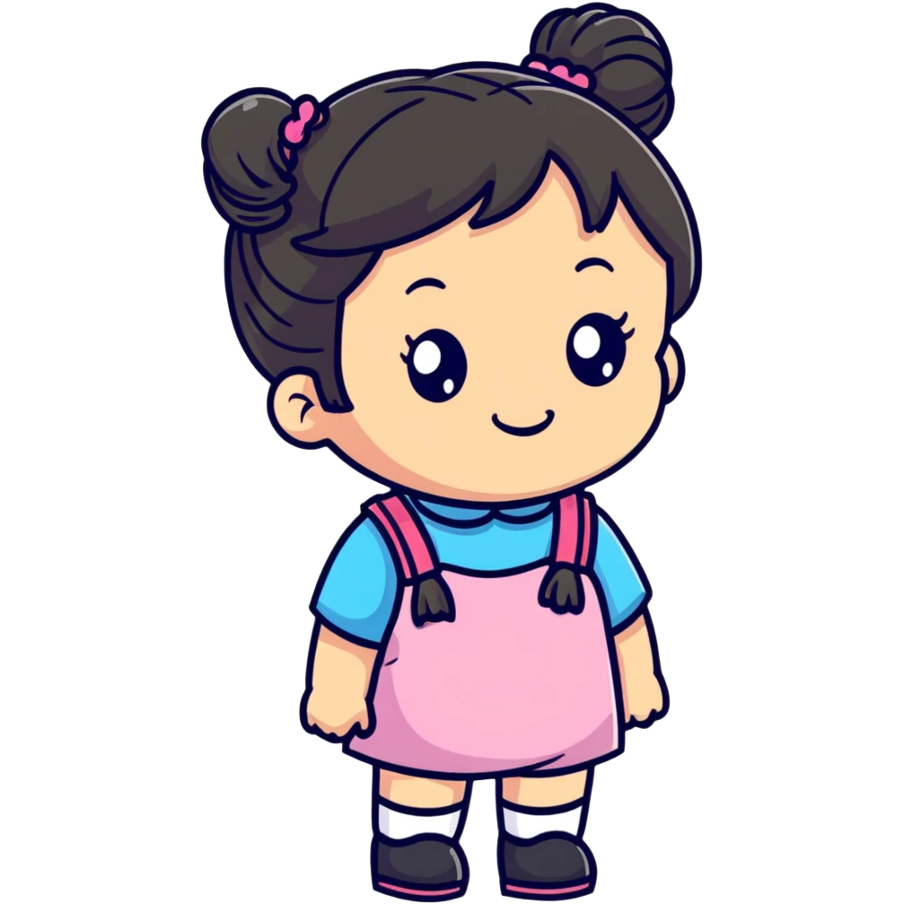 Cute little girl with pigtails emoji
