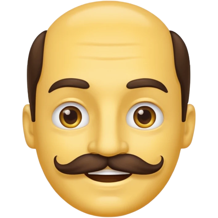 classic yellow face smiling with a mustache emoji