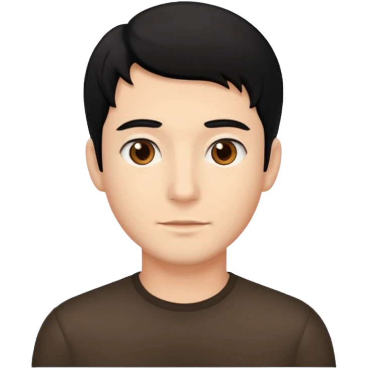 no man with black hair emoji