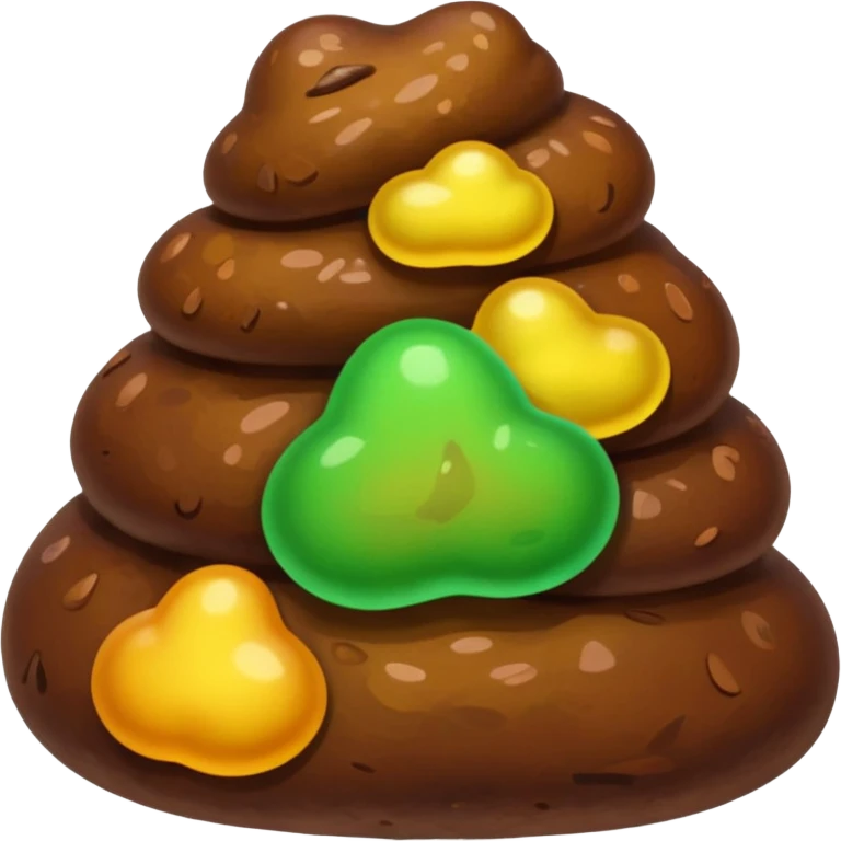 Caca énorme multicolore emoji
