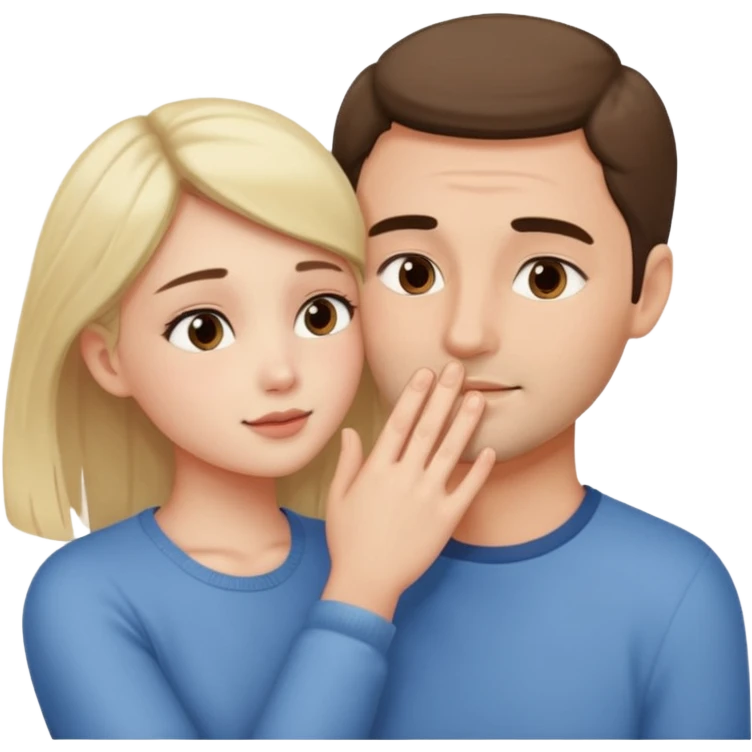 Girl touching his face with both hand, and smoothly rubbing the face emoji