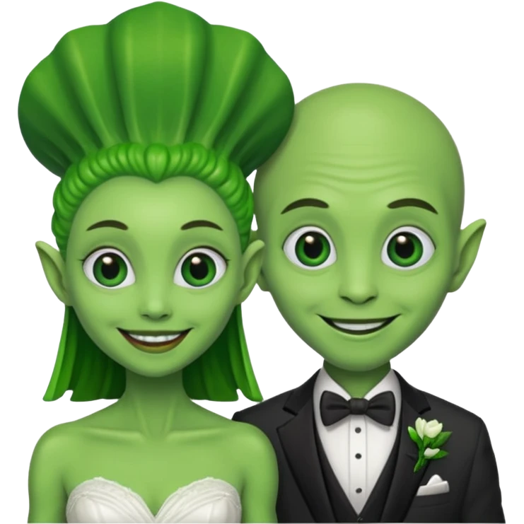 alien couple in wedding day emoji