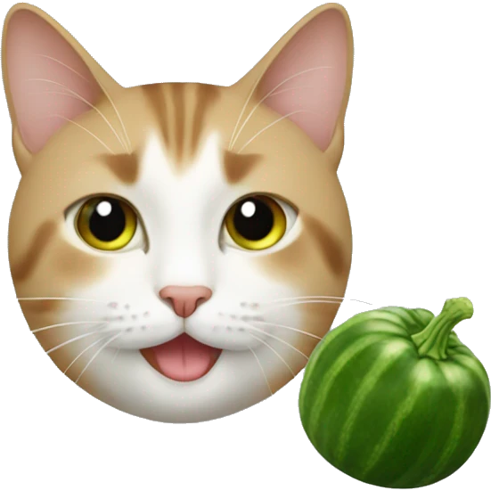 Cat with zucchini emoji