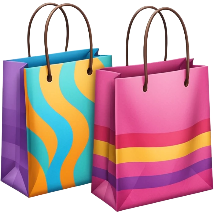 2 beautiful shopping bag emoji