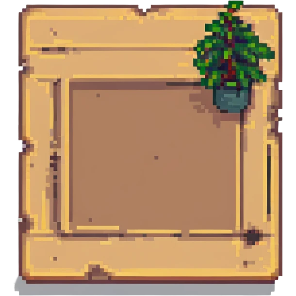 wooden board pixel art style, no background emoji