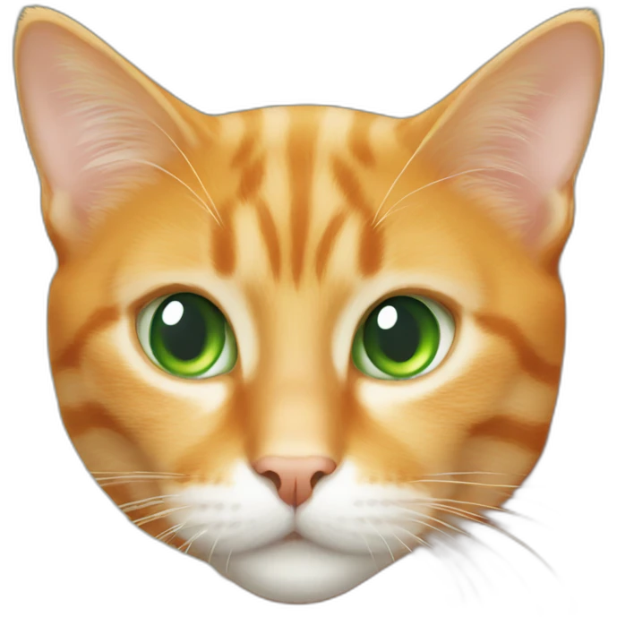 Orange cat with green eyes and white spot at forehead emoji