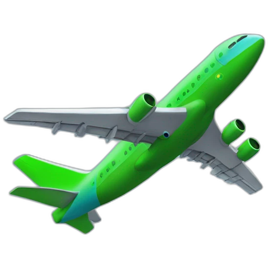 Bulky Airplane with green and blue colors emoji