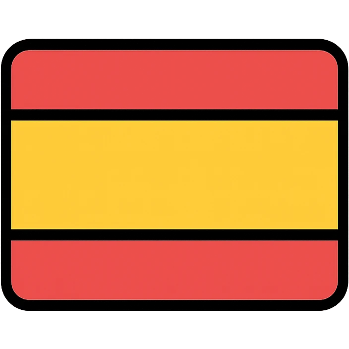 flag of Spain, bright colors, no coat of arms, simple geometry, icon emoji