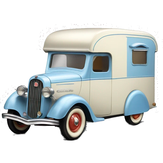 hot rod ice cream caravan,1935 fiat trailer,pearl blue  emoji