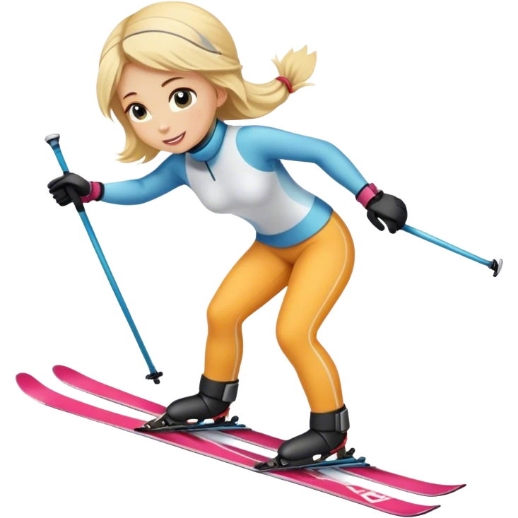 Skifahren blondes mädchen emoji