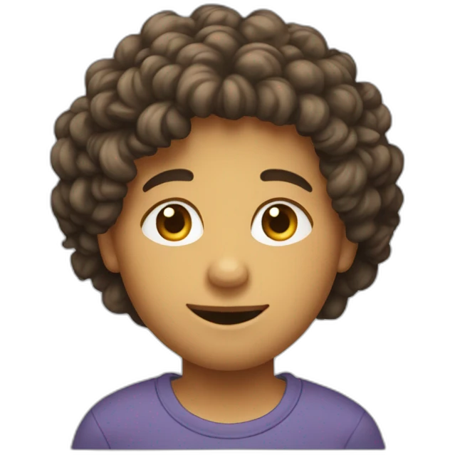 Garçon au cheveux bouclés emoji