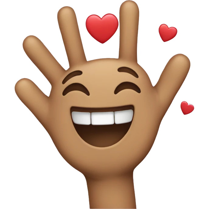 Emoji with heart hands smiling emoji