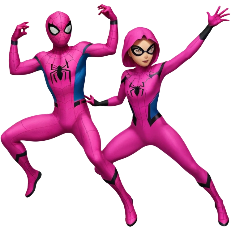 spider man and spider women pink emoji