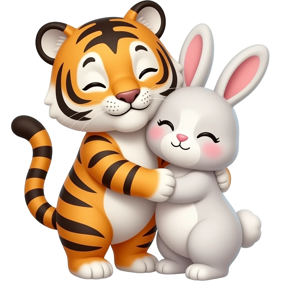 cute tiger and bunny love emoji