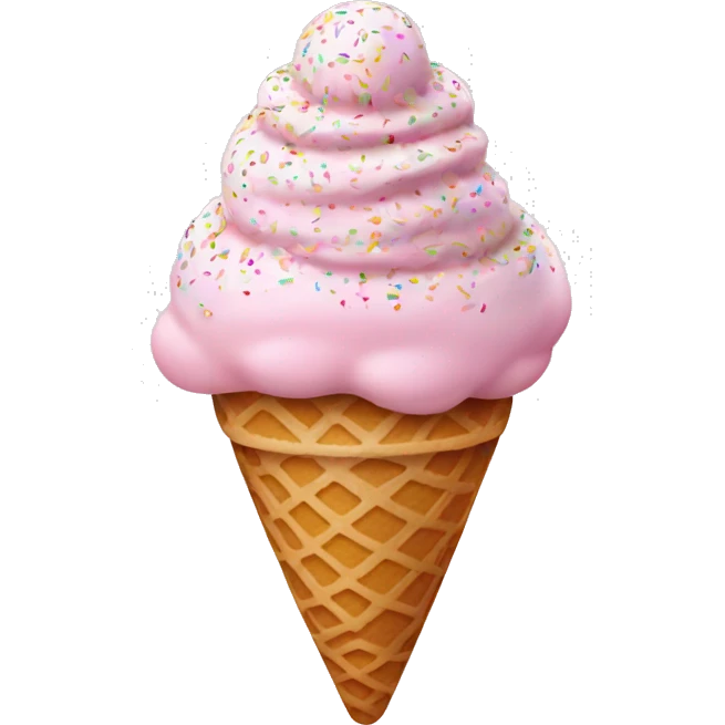 Light pink ice cream with sprinkles  emoji