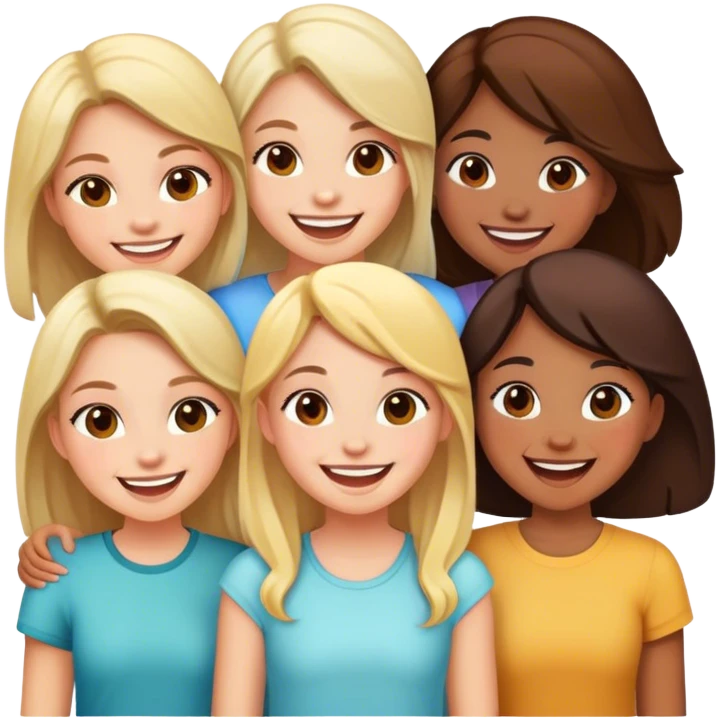 Five girls representing GIRL POWER emoji