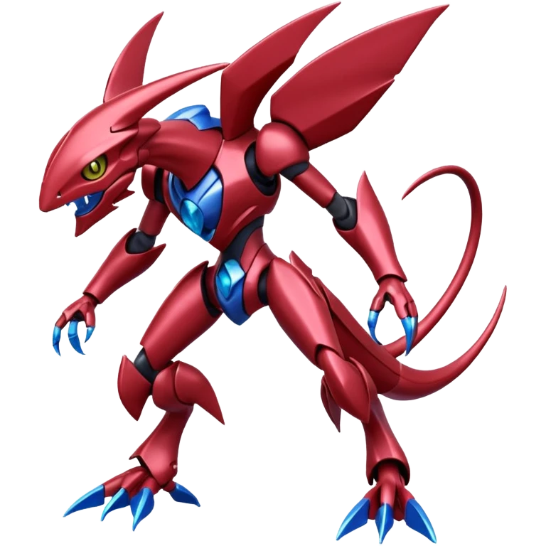 Shiny Blue Inteleon-Scizor-Genesect-Bisharp-Pokémon-Fusion, full body emoji