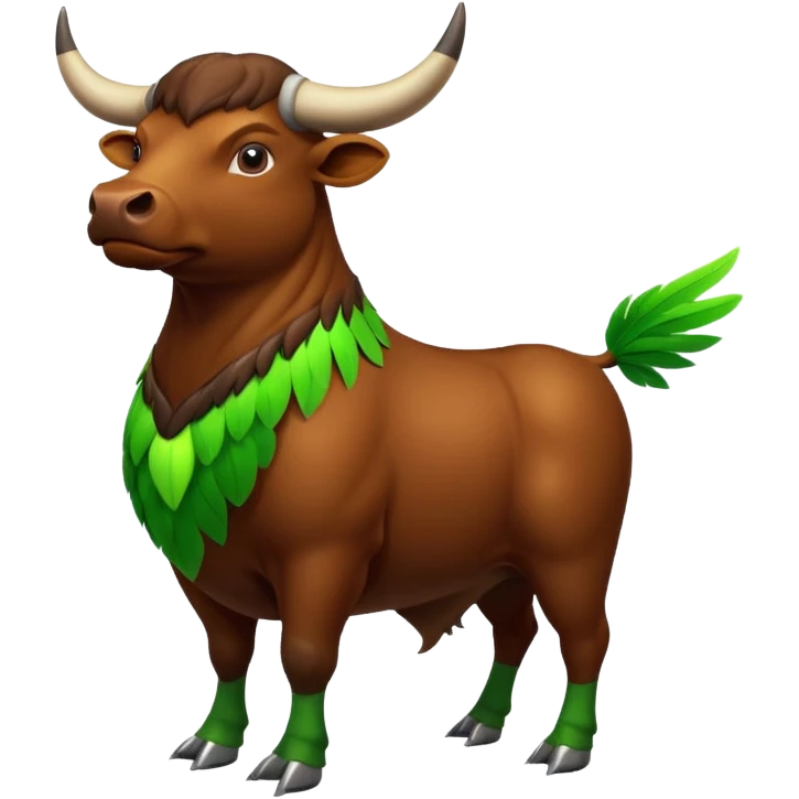 Bull standing on a green bird emoji