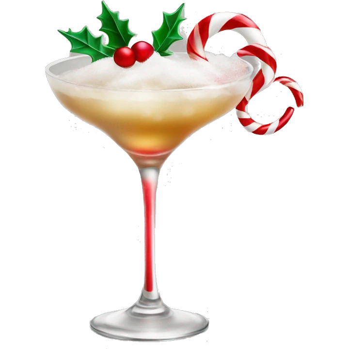 Elegant Christmas cocktail with candy cane garnish  emoji