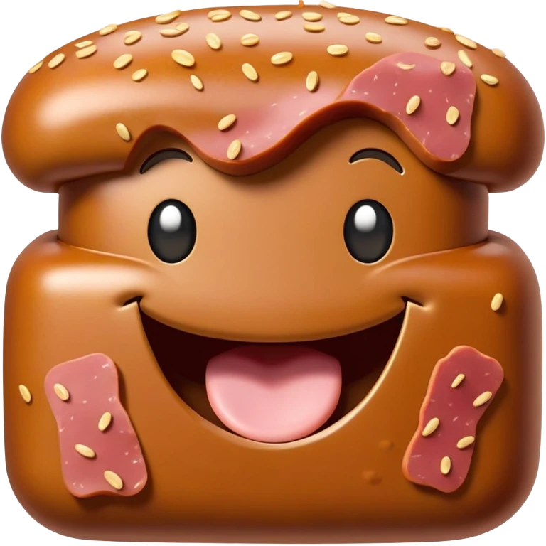 kawaii poop EMOJI made of SPAM MEAT emoji