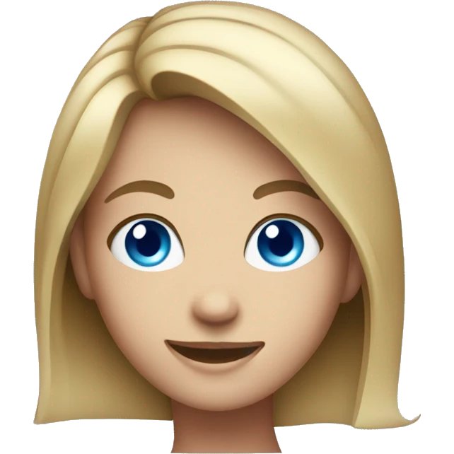 smiling girl with medium breasts with blue eyes emoji