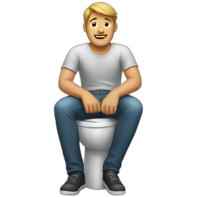 Man sitting on the toilet emoji
