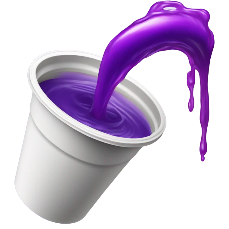 Double styrofoam cup pouring out purple liquid  emoji
