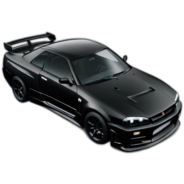 Nissan gtr skyline r34 black emoji