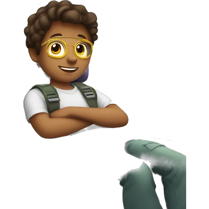 boy relax in the airplane emoji