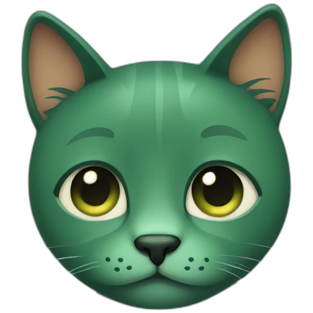 sad dark green cat emoji