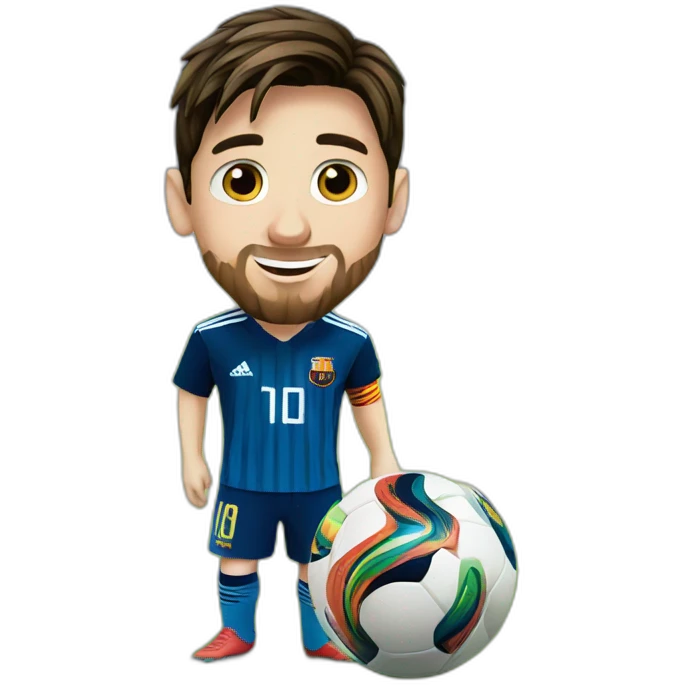 Lionel messi with worldcup emoji