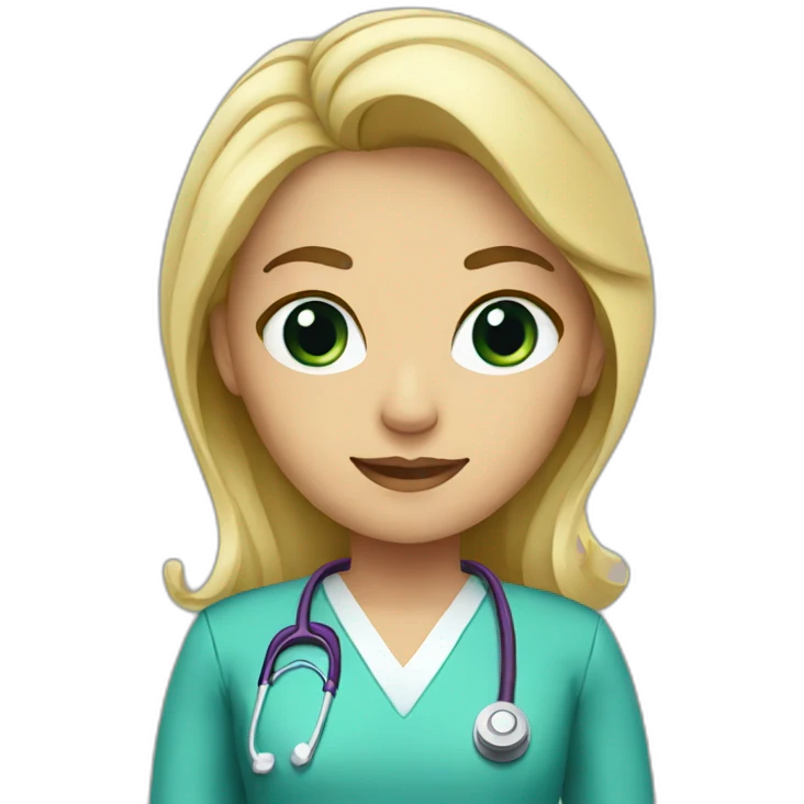 female blonde doctor emoji