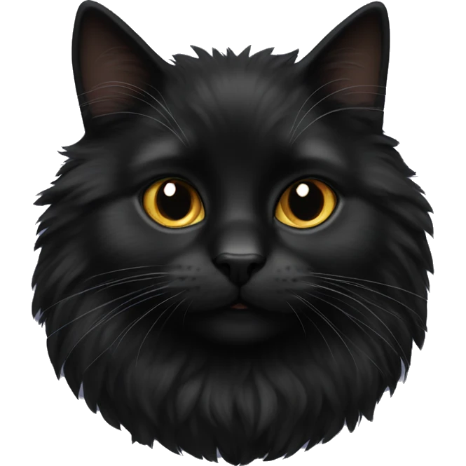 Black fluffy cat emoji