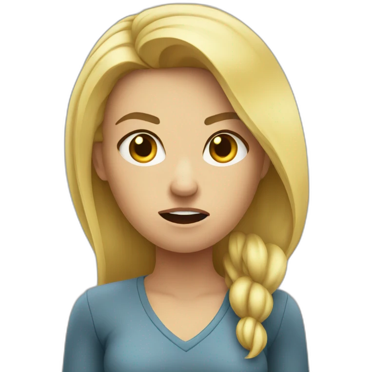 Angry blonde girlfriend emoji