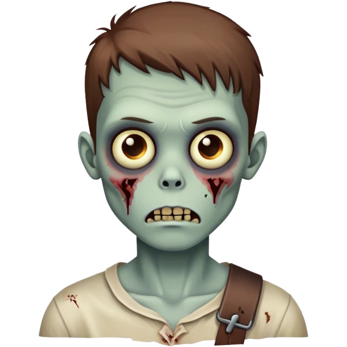 zombie boy a brown hair emoji