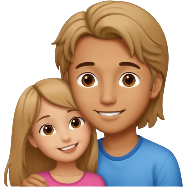 A Cute boy kissing a cute girl emoji