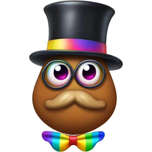 Rainbow poop with a monocle  emoji