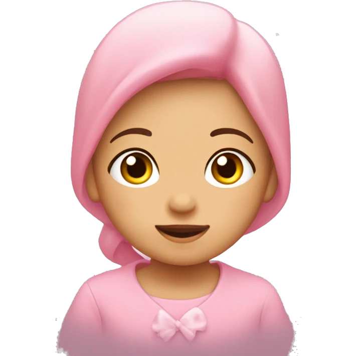 Um laço rosa bebé com estrelas  emoji