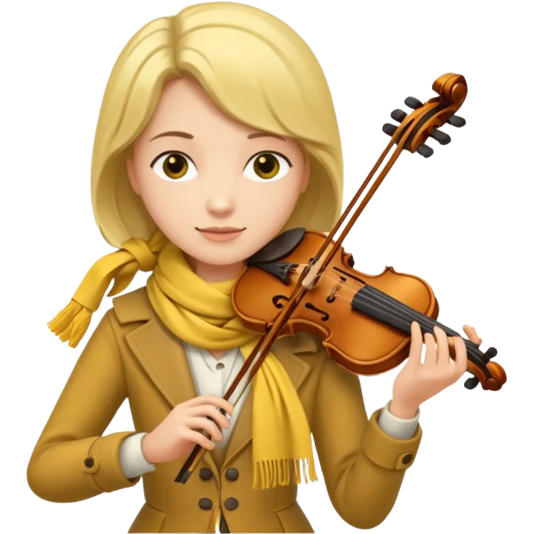 Violinist + yellow scarf. emoji