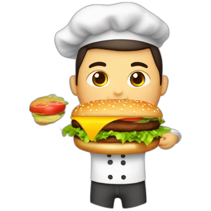 cocinando una hamburguesa emoji