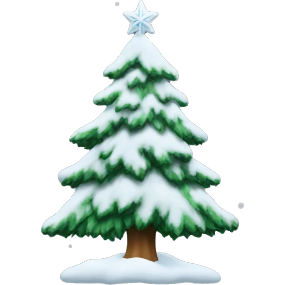 christmas tree with snow on it emoji