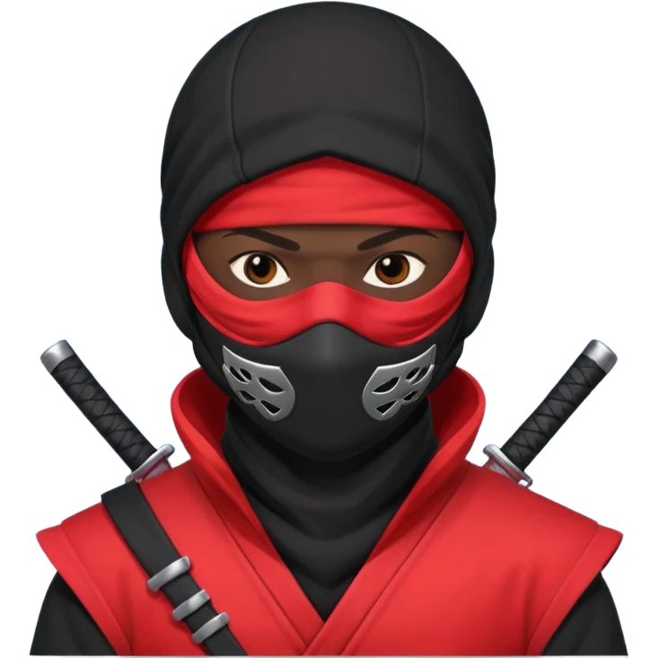 black skin ninja red clothes emoji
