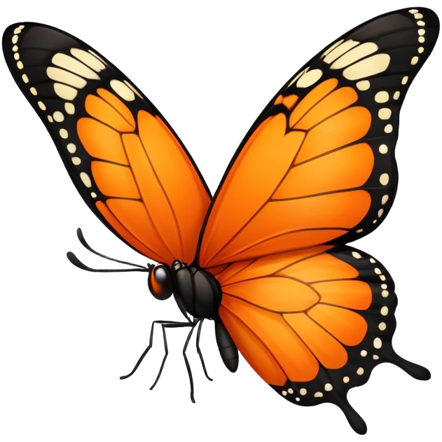 butterfly missing one wing, the remaining wing cracked emoji