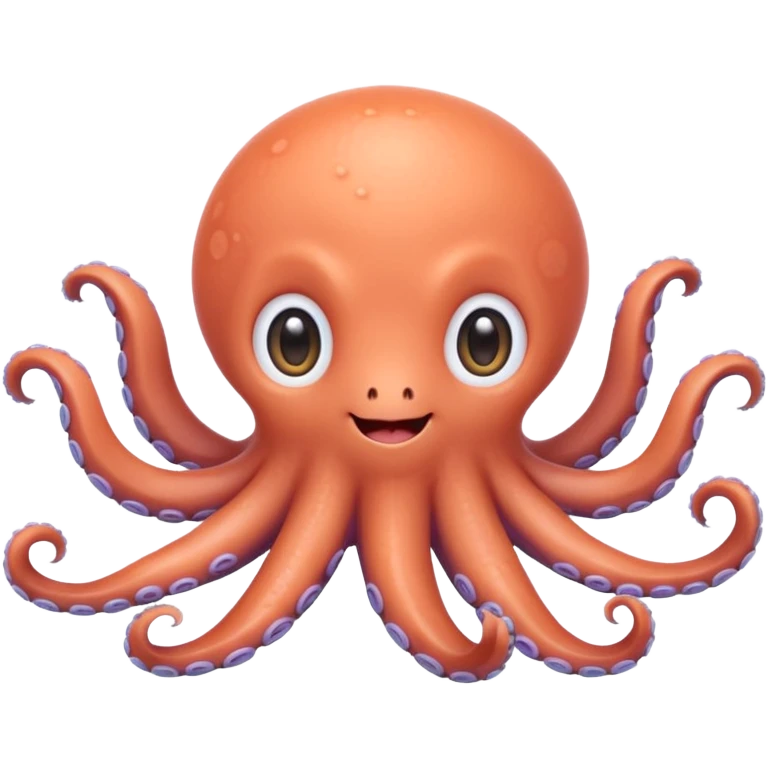 extremely cute aesthetic octopus with tiny arms, huge shiny big eyes, soft pastel colors, extra charming smile, maximally cute, kawaii-inspired emoji