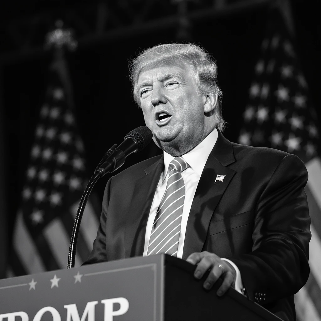 Donald Trump speaking at a rally emoji