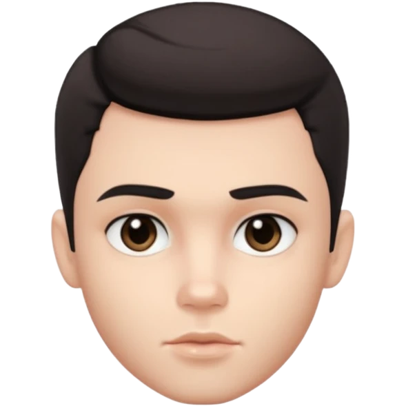 pretty handsome bratz man, black eyes,  short dark hair, pale skin, defined jawline emoji