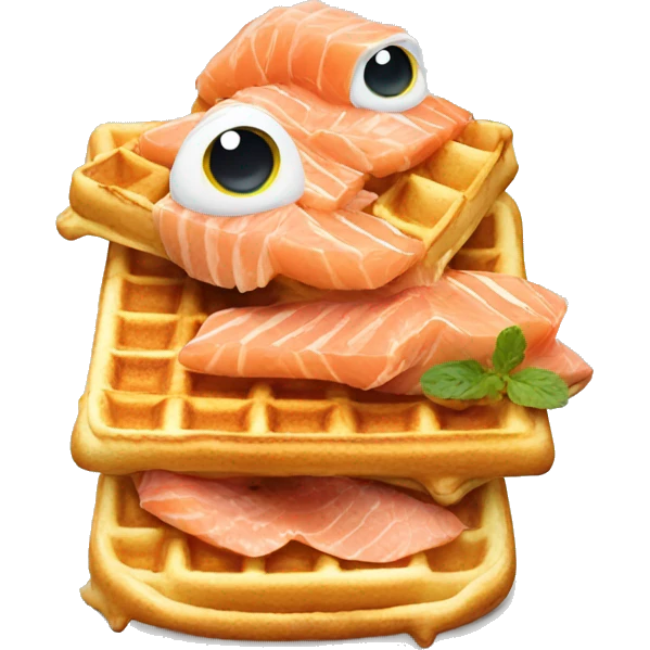 Waffles with salmon emoji
