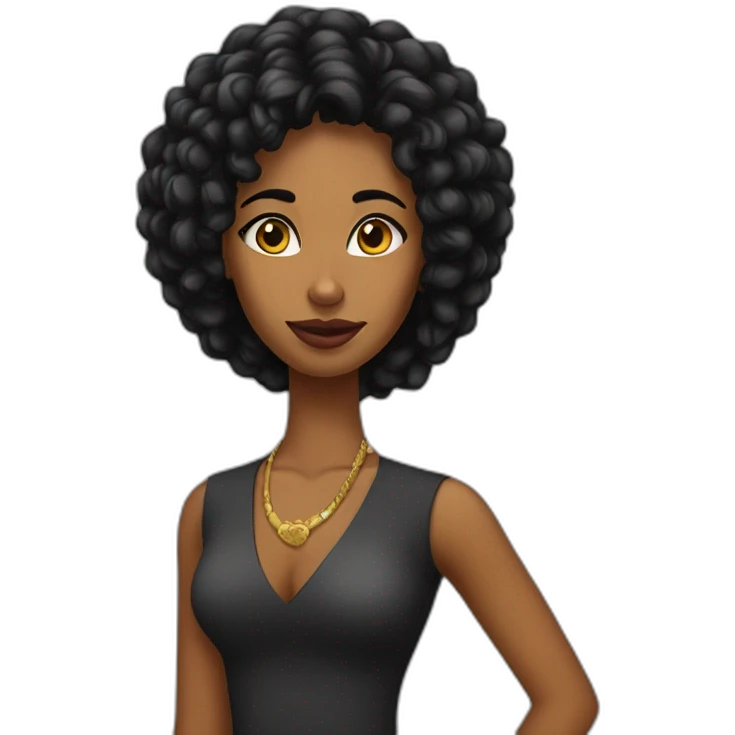 Chica africana negra oficinista emoji
